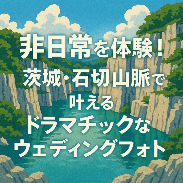 「非日常を体験！茨城・石切山脈で叶えるドラマチックなウェディングフォト」