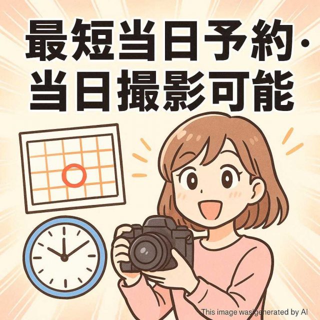 最短当日予約・当日撮影可能