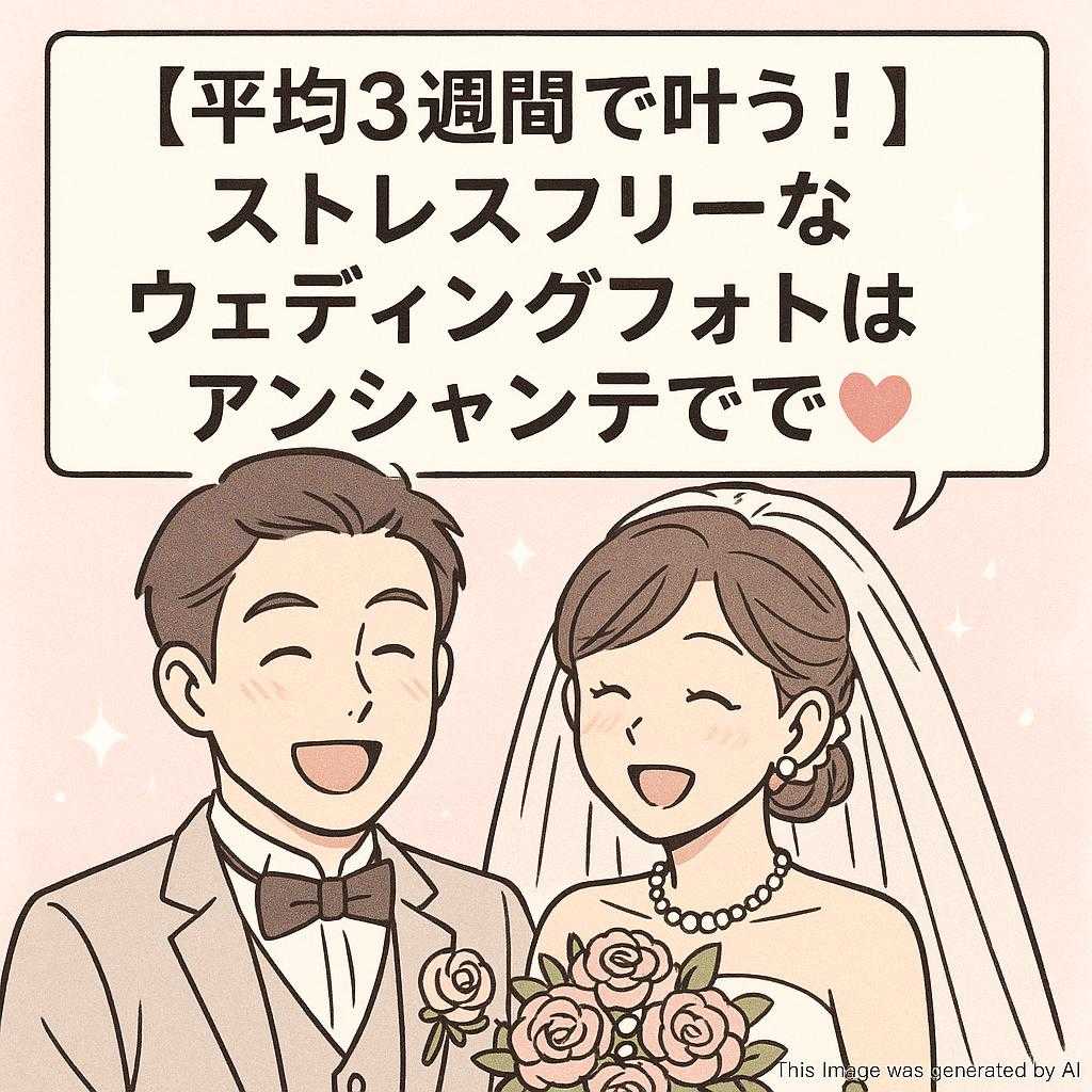 【平均3週間で叶う！】ストレスフリーなウェディングフォトはアンシャンテで！💖
