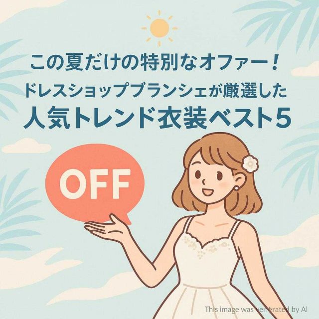 この夏だけの特別なオファー！ドレスショップブランシェが厳選した「人気トレンド衣装ベスト5」