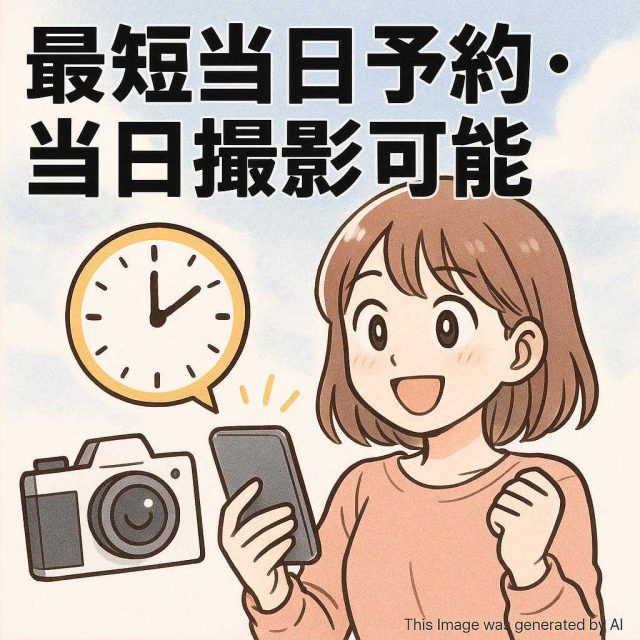 最短当日予約・当日撮影可能