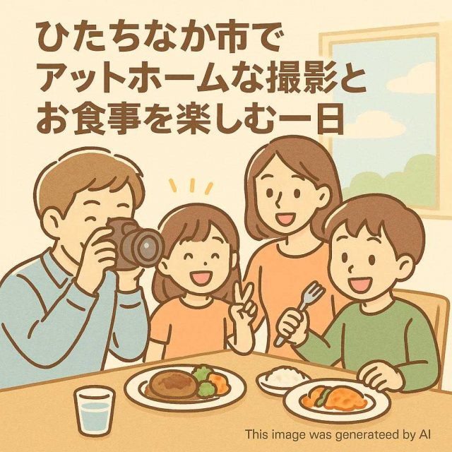 ひたちなか市でアットホームな撮影とお食事を楽しむ家族の一日
