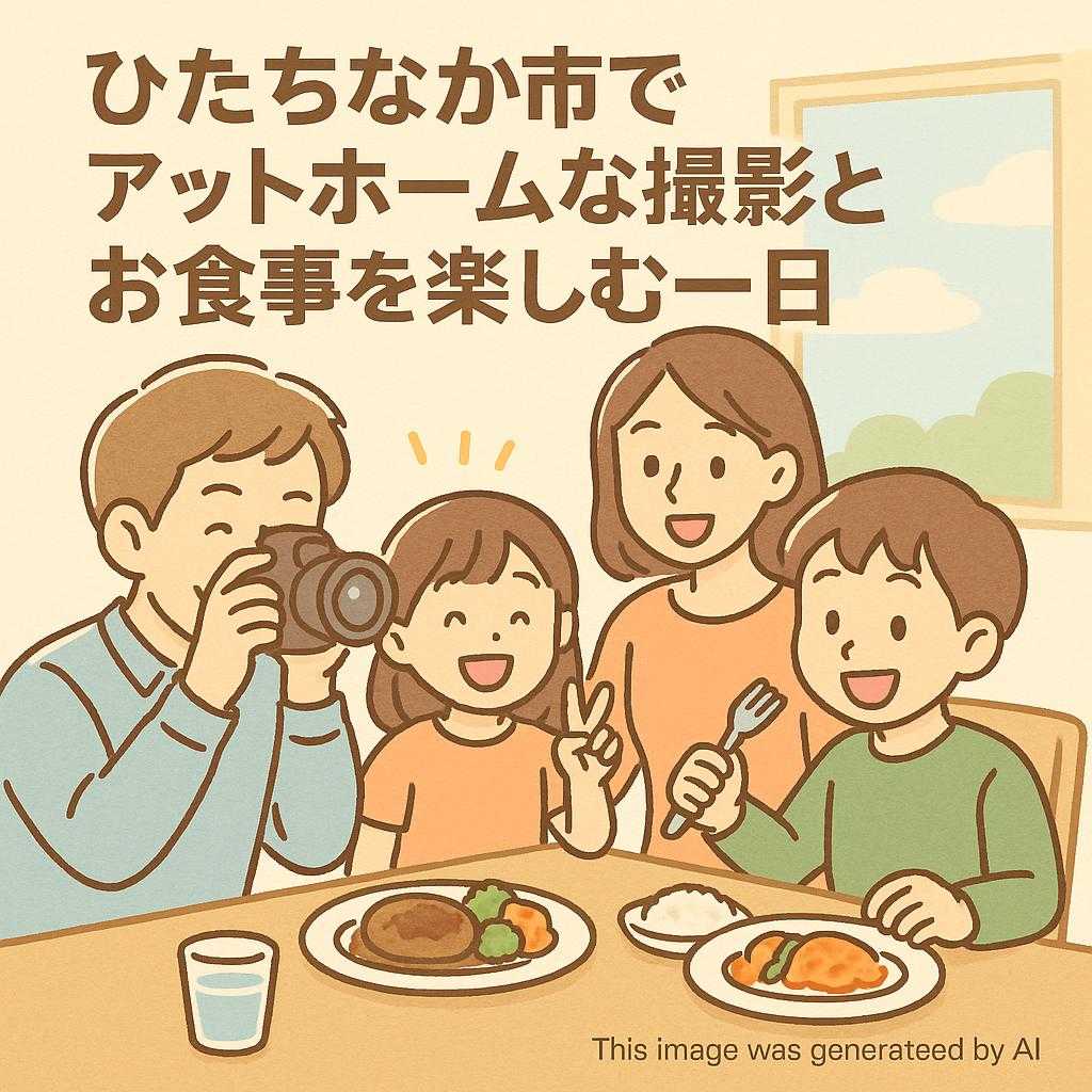 ひたちなか市でアットホームな撮影とお食事を楽しむ家族の一日