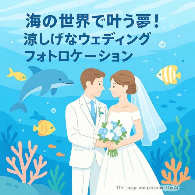 海の世界で叶う夢！涼しげなウェディングフォトロケーション