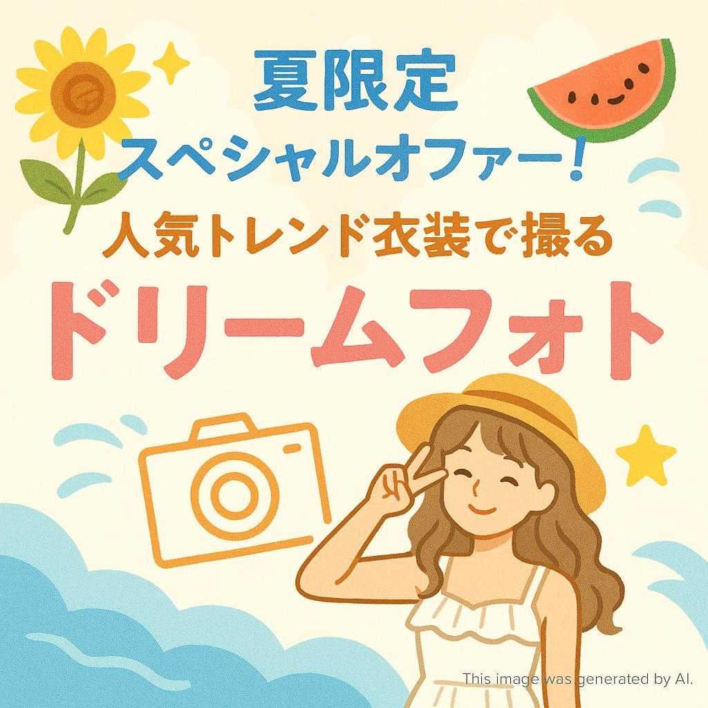 夏限定スペシャルオファー！人気トレンド衣装で撮るドリームフォト