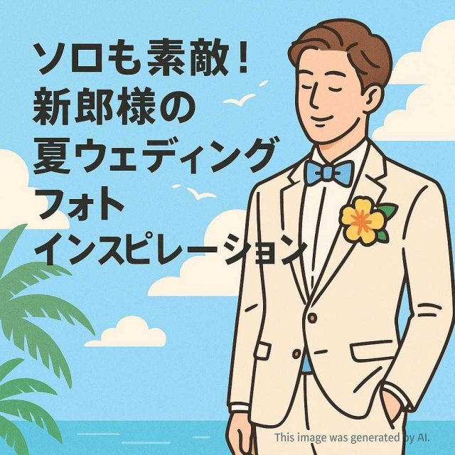 ソロも素敵！新郎様の夏ウェディングフォトインスピレーション