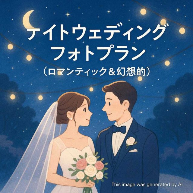 ナイトウェディングフォトプラン (ロマンティック＆幻想的)