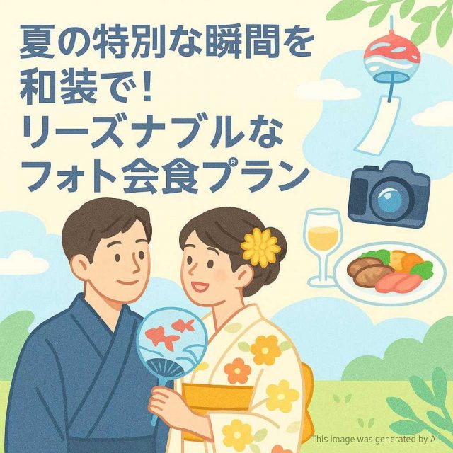 夏の特別な瞬間を和装で！リーズナブルなフォト会食プラン