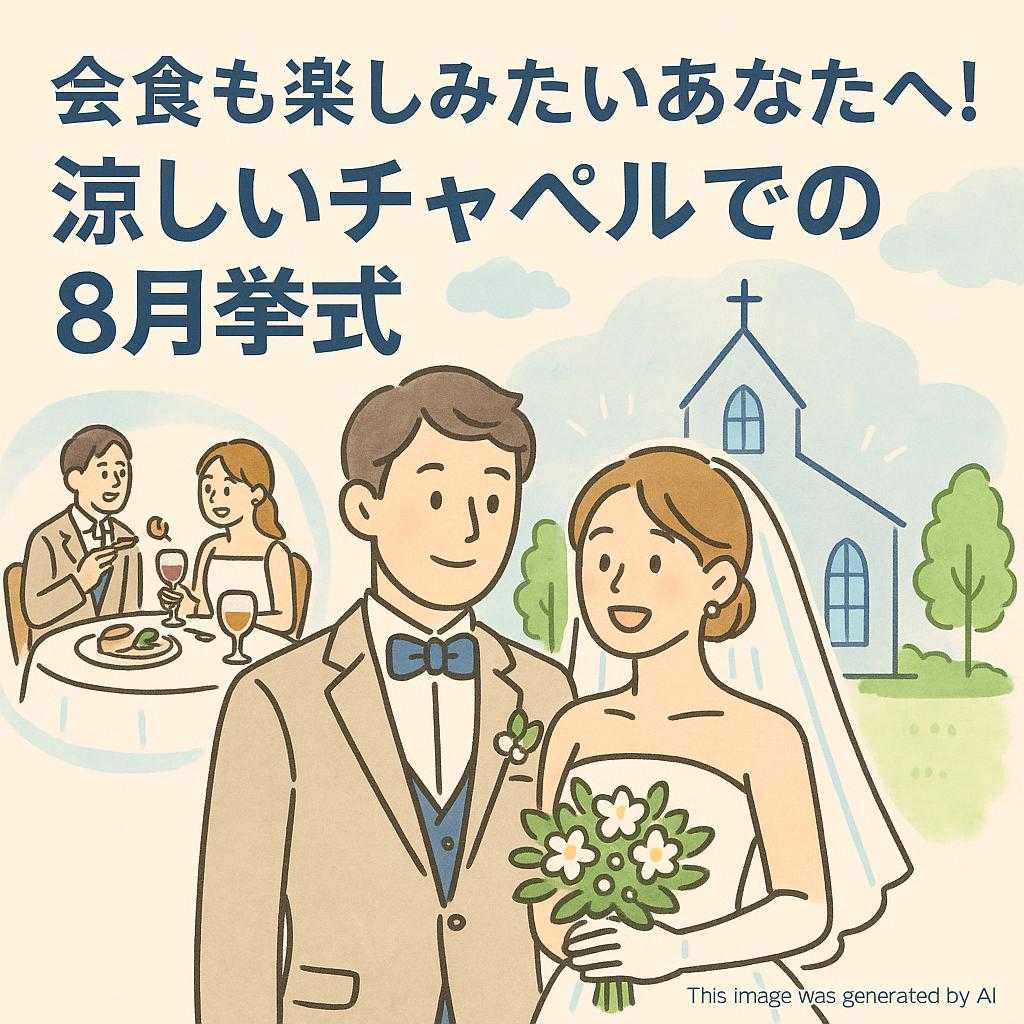 会食も楽しみたいあなたへ！涼しいチャペルでの8月挙式