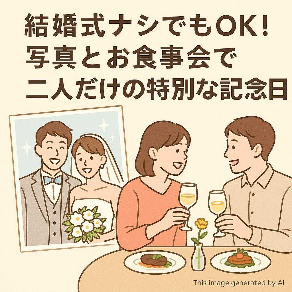 結婚式ナシでもOK！写真とお食事会で二人だけの特別な記念日を