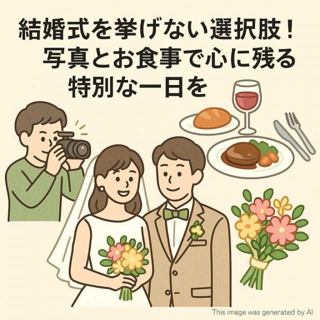 結婚式を挙げない選択肢！写真とお食事で心に残る特別な一日を