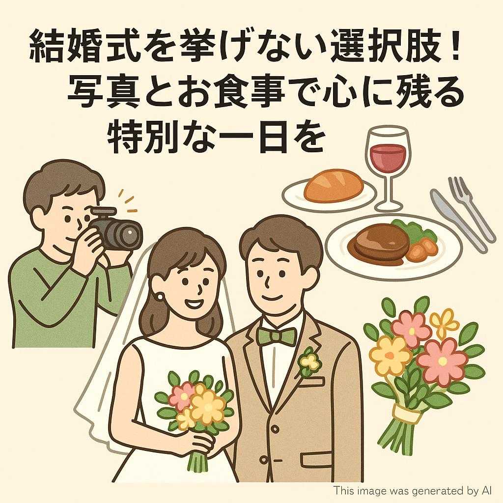 結婚式を挙げない選択肢！写真とお食事で心に残る特別な一日を