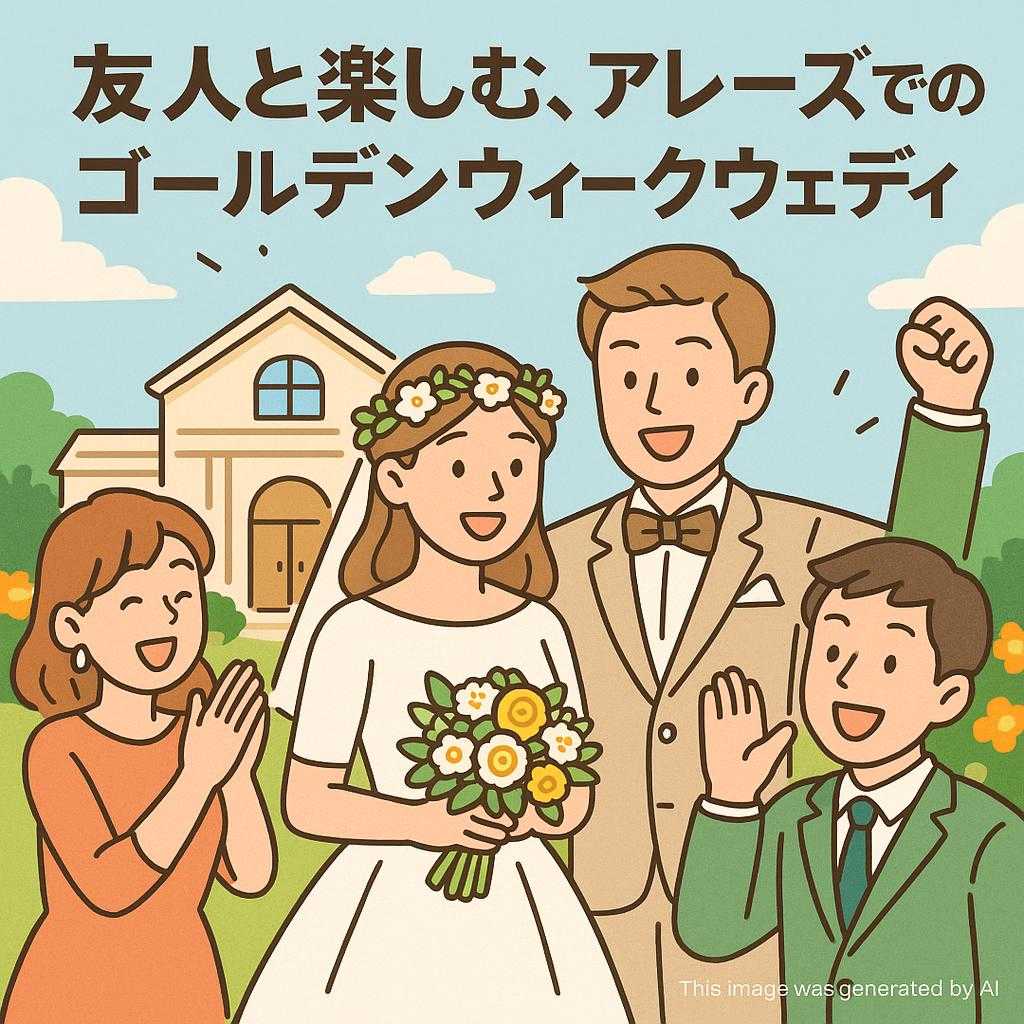 友人と楽しむ、アレーズでのゴールデンウィークウェディング