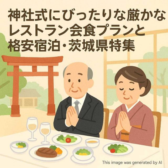 神社式にぴったりな厳かなレストラン会食プランと格安宿泊・茨城県特集