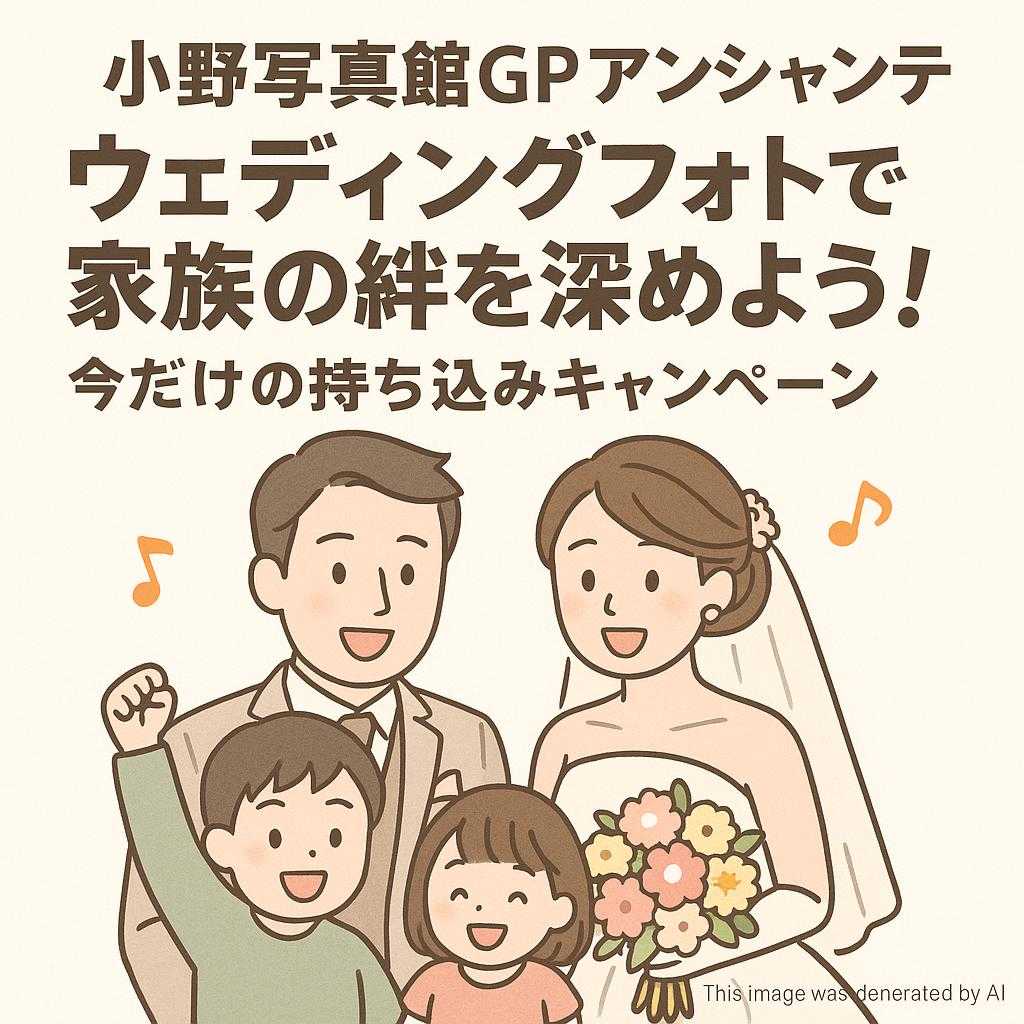 小野写真館GPアンシャンテ ウェディングフォトで家族の絆を深めよう！今だけの持ち込みキャンペーン