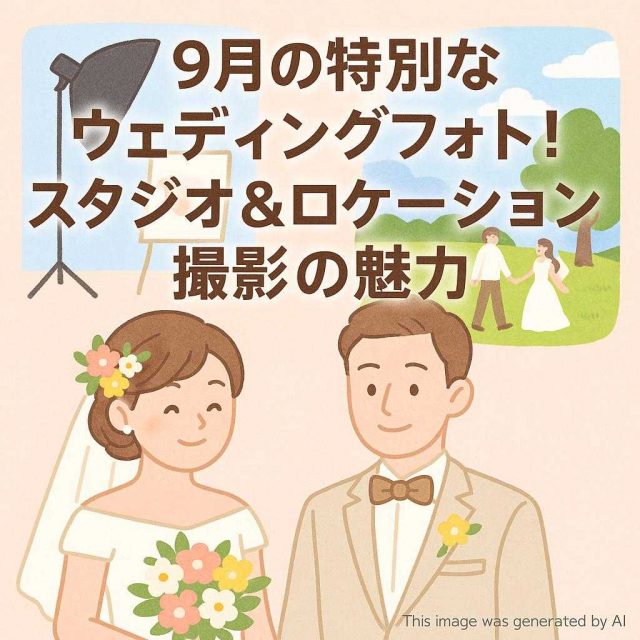 9月の特別なウェディングフォト！スタジオ＆ロケーション撮影の魅力
