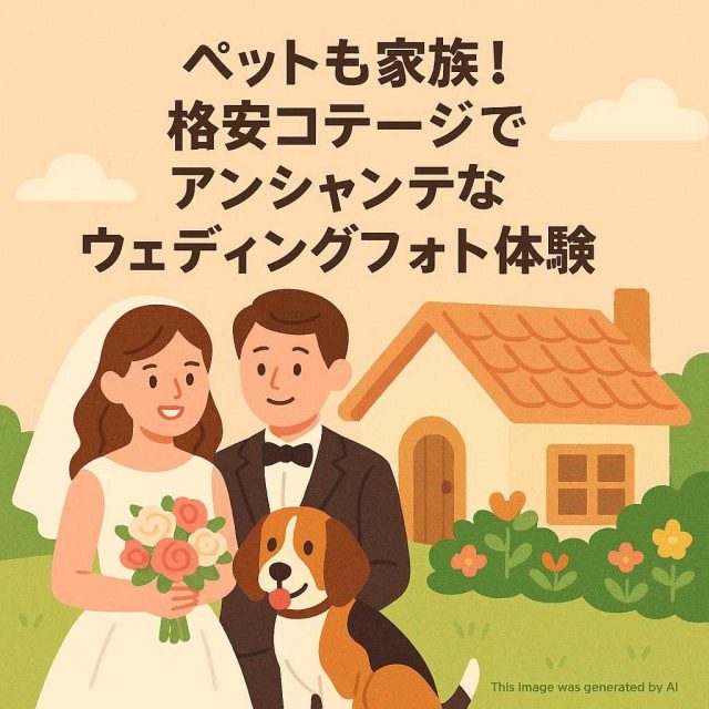 ペットも家族! 格安コテージでアンシャンテなウェディングフォト体験