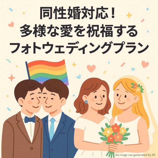 同性婚対応！多様な愛を祝福するフォトウェディングプラン