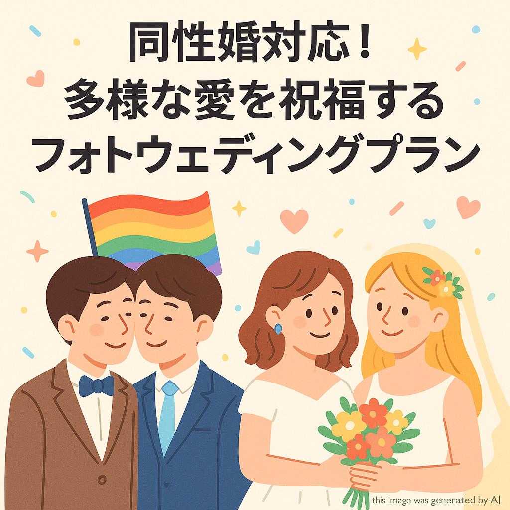 同性婚対応！多様な愛を祝福するフォトウェディングプラン