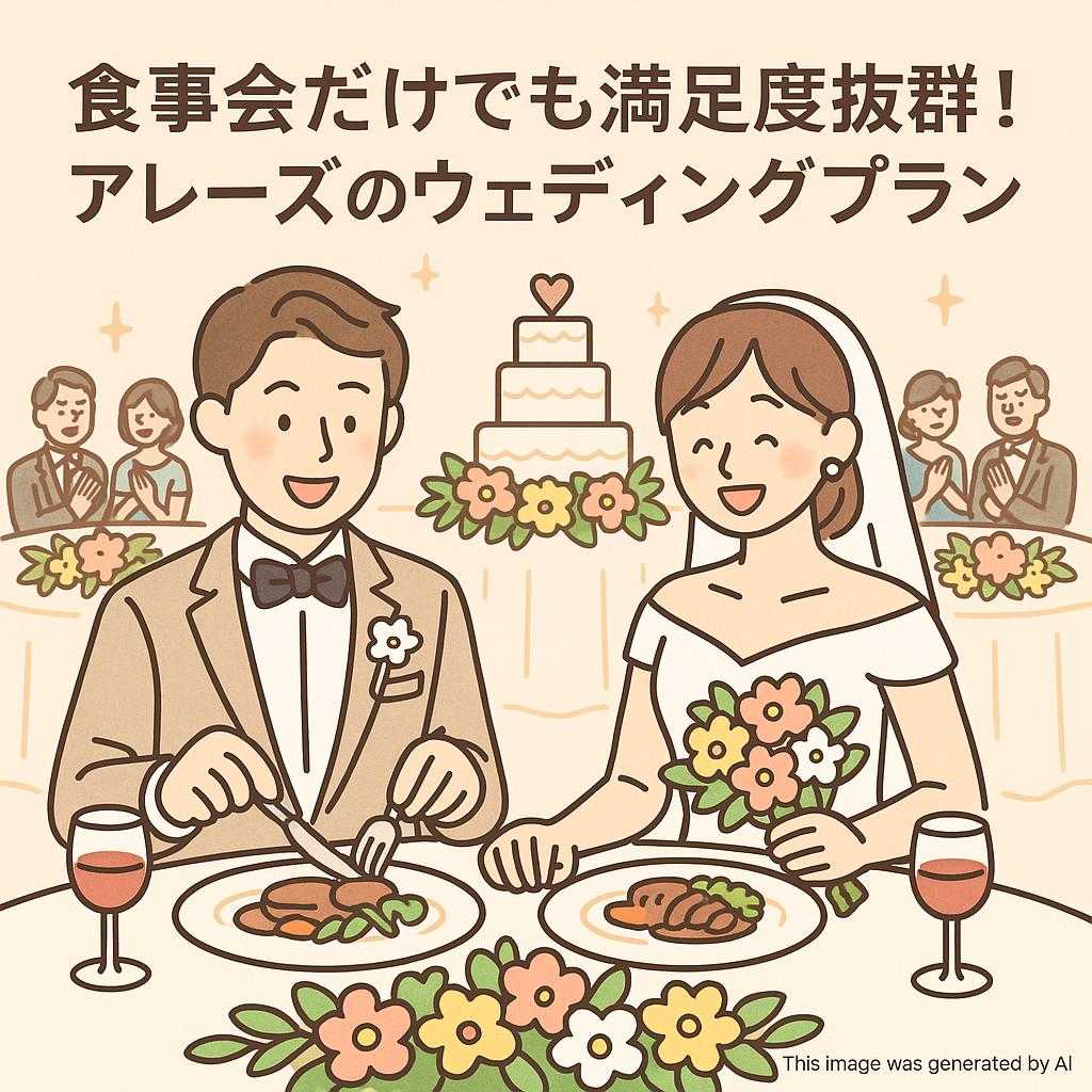 食事会だけでも満足度抜群！アレーズのウェディングプラン