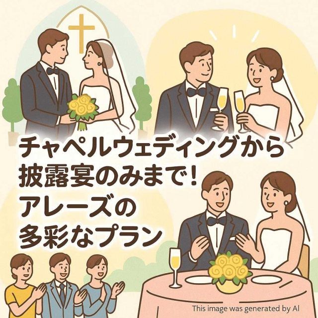 チャペルウェディングから披露宴のみまで！アレーズの多彩なプラン