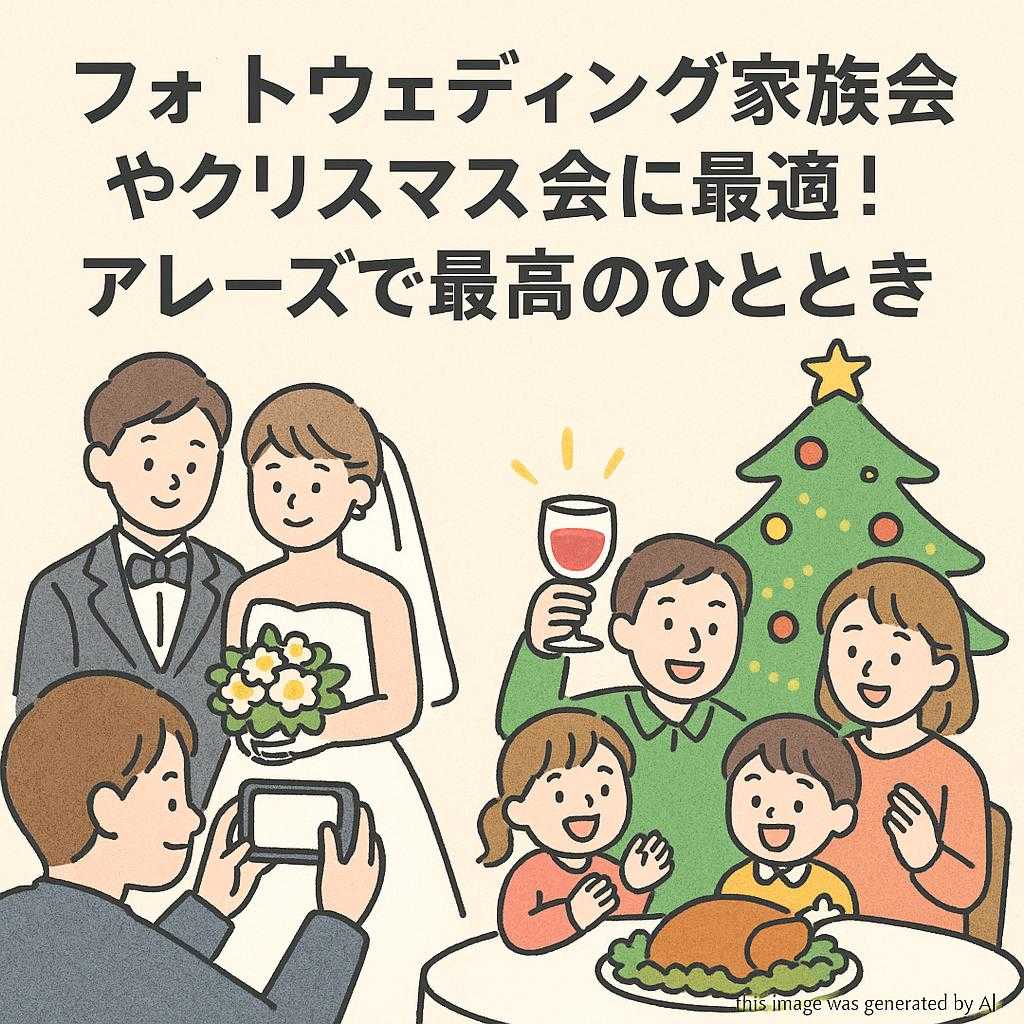 フォトウェディング家族会やクリスマス会に最適！アレーズで最高のひとときを
