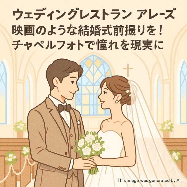 ウェディングレストラン アレーズ映画のような結婚式前撮りを！チャペルフォトで憧れを現実に