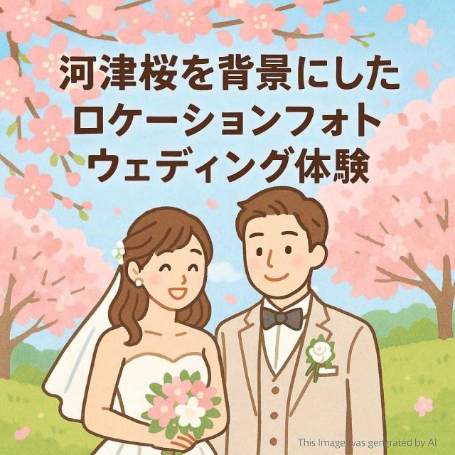 河津桜を背景にしたロケーションフォトウェディング体験
