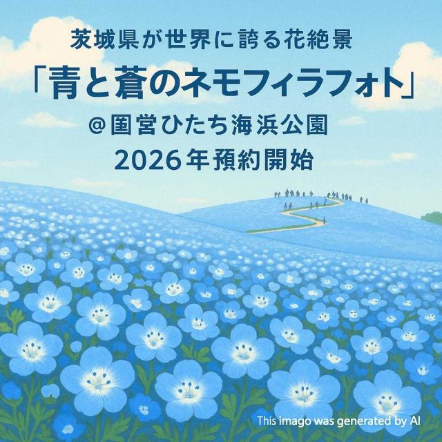 茨城県が世界に誇る花絶景 『青と蒼のネモフィラフォト』 ＠国営ひたち海浜公園  2026年撮影 先行予約受付開始