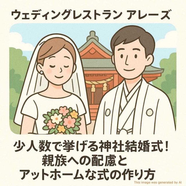 ウェディングレストラン アレーズ 「少人数で挙げる神社結婚式！親族への配慮とアットホームな式の作り方」