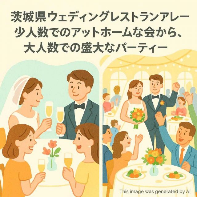 茨城県ウェディングレストランアレーズ 少人数でのアットホームな会から、大人数での盛大なパーティー