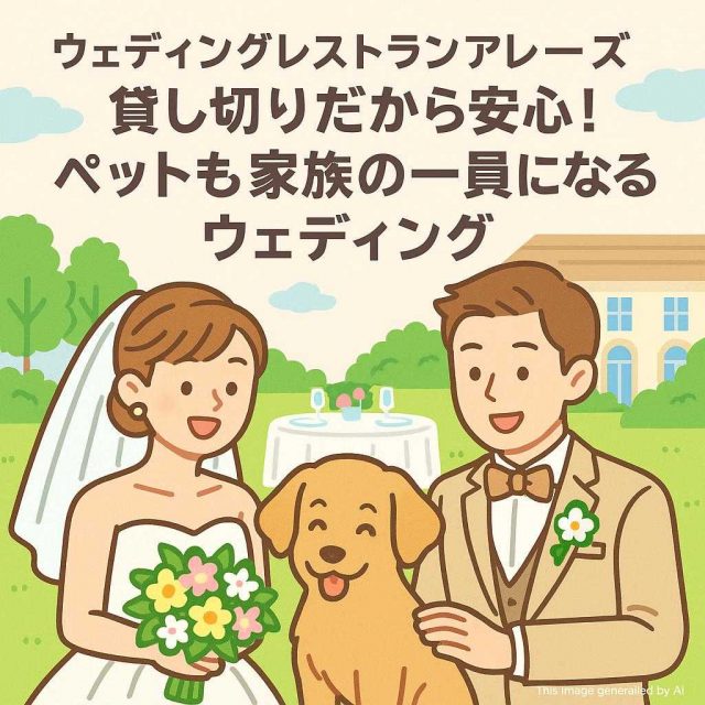 ウェディングレストランアレーズ 貸し切りだから安心！ペットも家族の一員になるウェディング