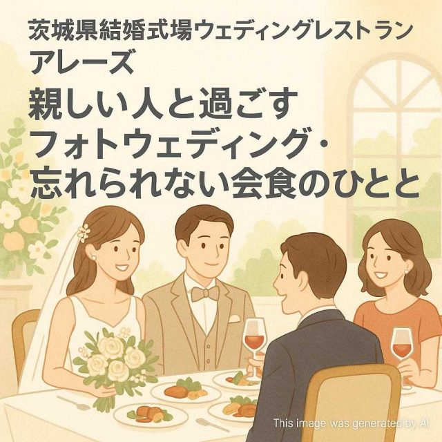 茨城県結婚式場ウェディングレストランアレーズ親しい人と過ごすフォトウェディング・忘れられない会食のひととき