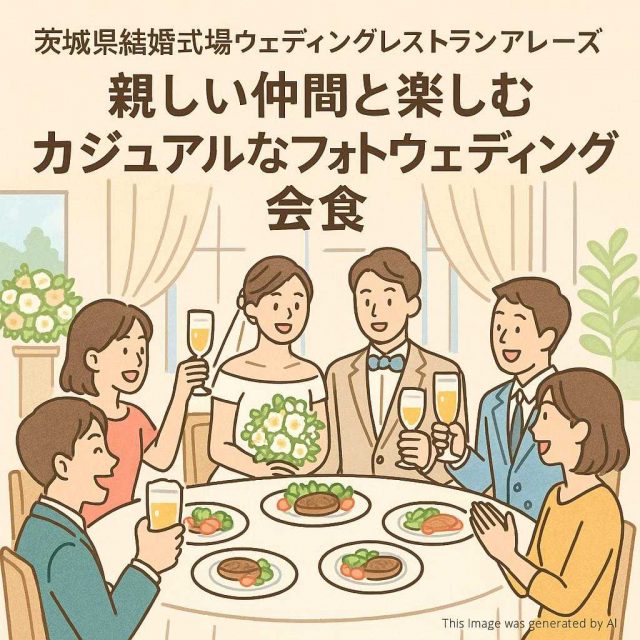 茨城県結婚式場ウェディングレストランアレーズ 親しい仲間と楽しむカジュアルなフォトウェディング会食