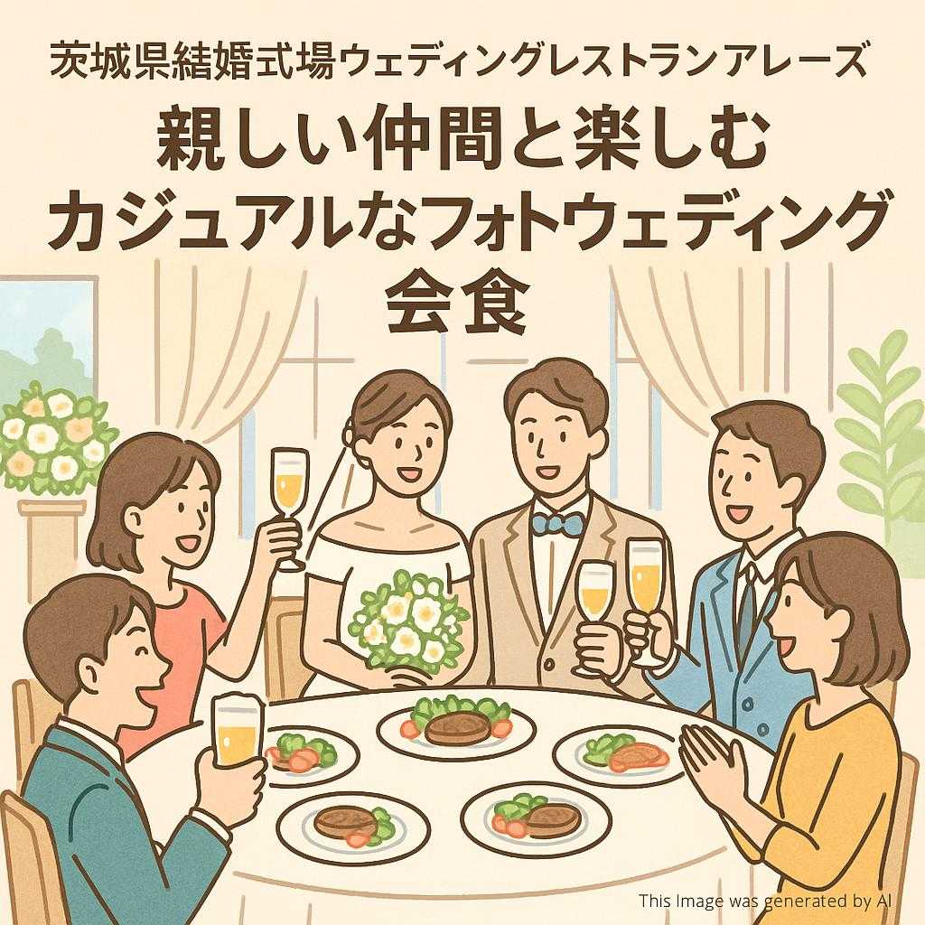 茨城県結婚式場ウェディングレストランアレーズ 親しい仲間と楽しむカジュアルなフォトウェディング会食