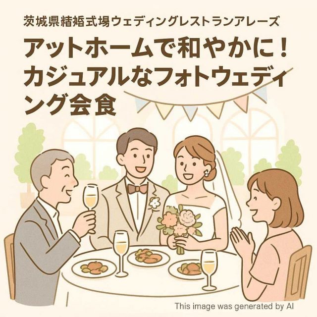 茨城県結婚式場ウェディングレストランアレーズ アットホームで和やかに！カジュアルなフォトウェディング会食