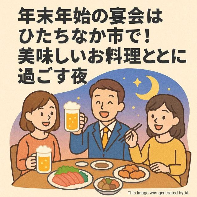年末年始の宴会はひたちなか市で！美味しいお料理とともに過ごす夜