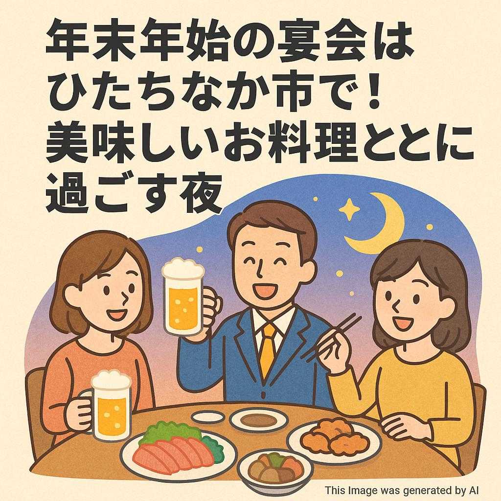 年末年始の宴会はひたちなか市で！美味しいお料理とともに過ごす夜
