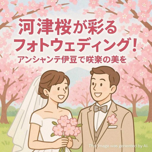 河津桜が彩るフォトウェディング！アンシャンテ伊豆で咲楽の美を
