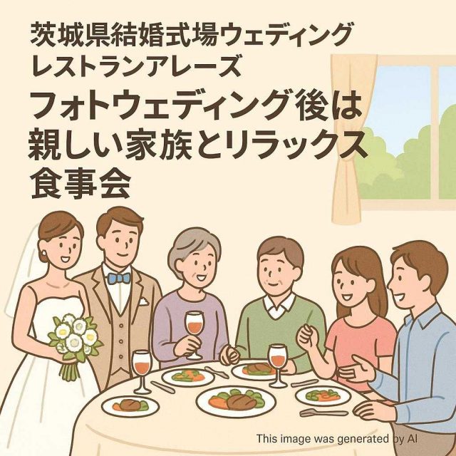 茨城県結婚式場ウェディングレストランアレーズ フォトウェディング後は親しい家族とリラックス食事会