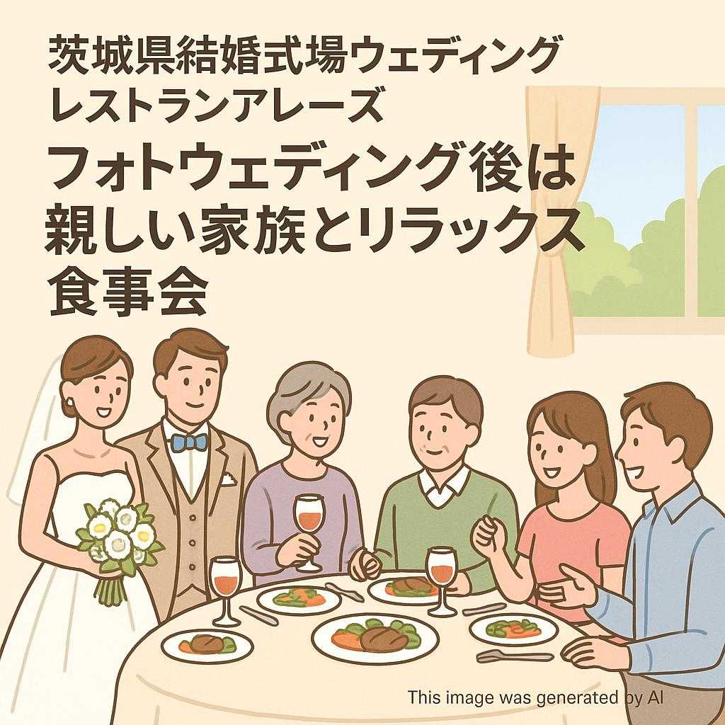 茨城県結婚式場ウェディングレストランアレーズ フォトウェディング後は親しい家族とリラックス食事会