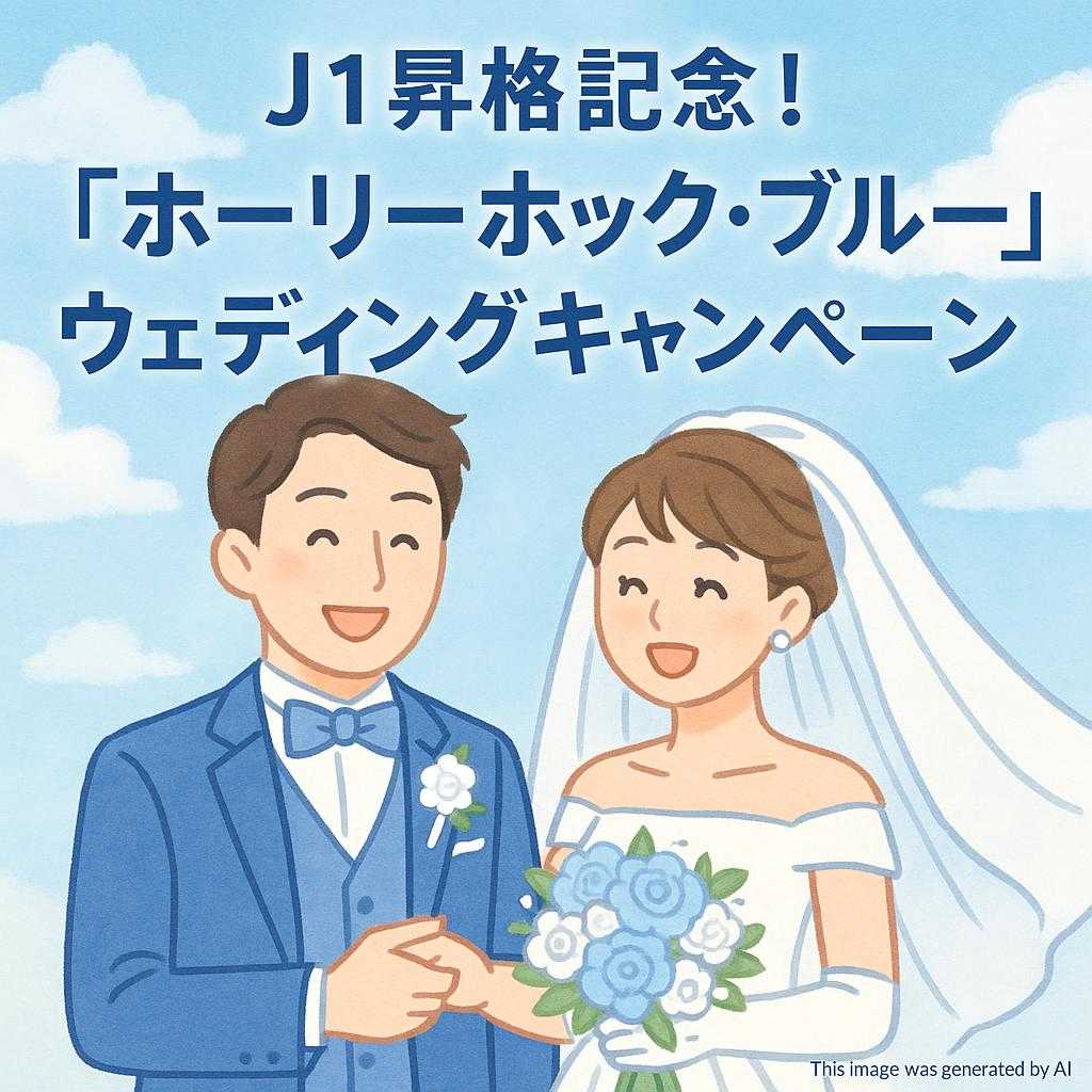 J1昇格記念！「ホーリーホック・ブルー」ウェディングキャンペーン