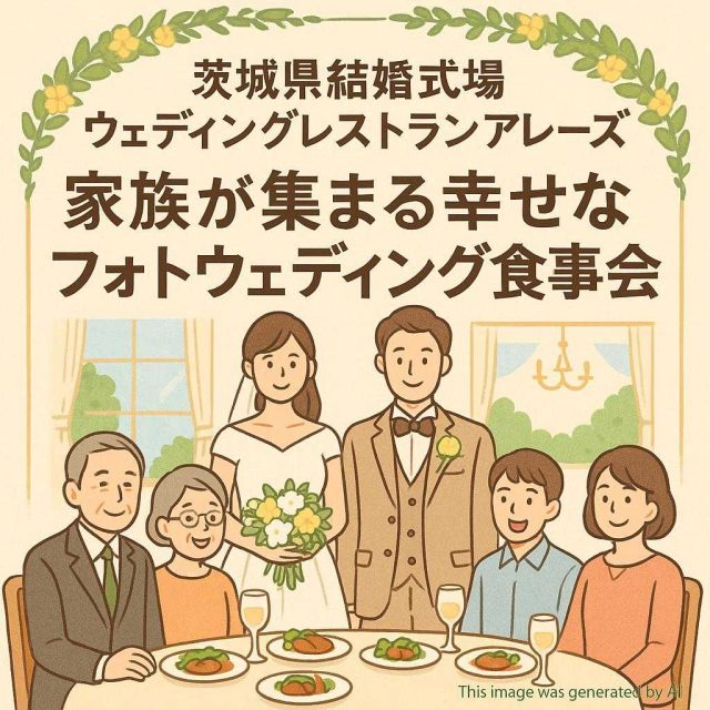 茨城県結婚式場ウェディングレストランアレーズ 家族が集まる幸せなフォトウェディング食事会