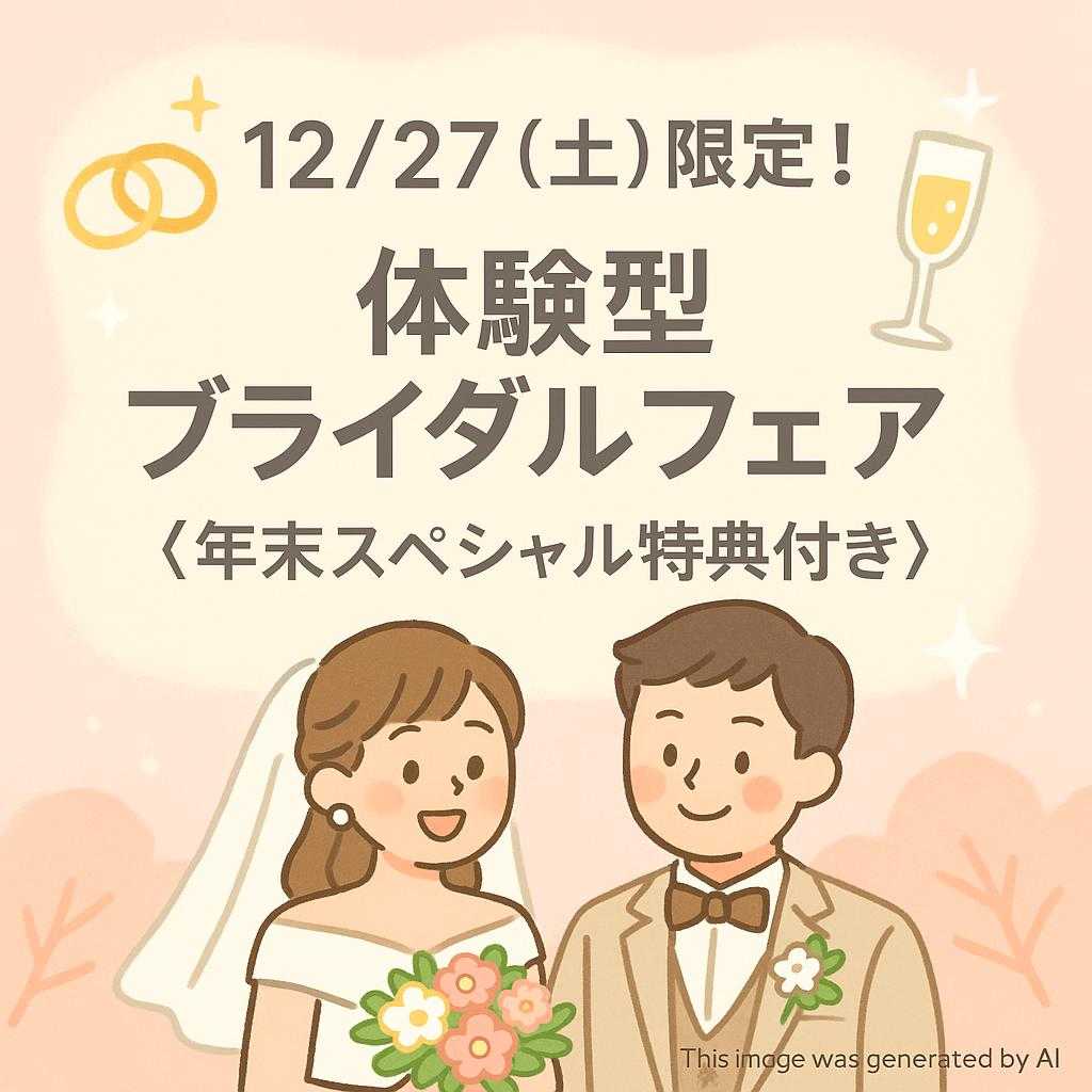 ✨12/27（土）限定！体験型ブライダルフェア 《年末スペシャル特典付き》