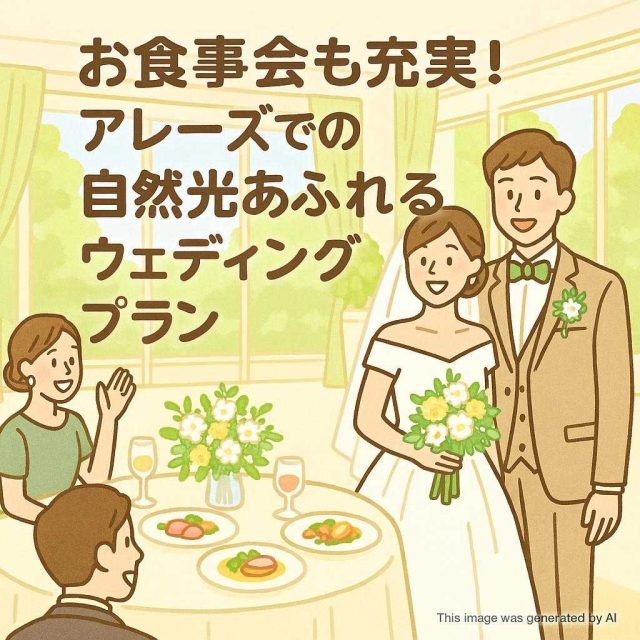 お食事会も充実！アレーズでの自然光あふれるウェディングプラン