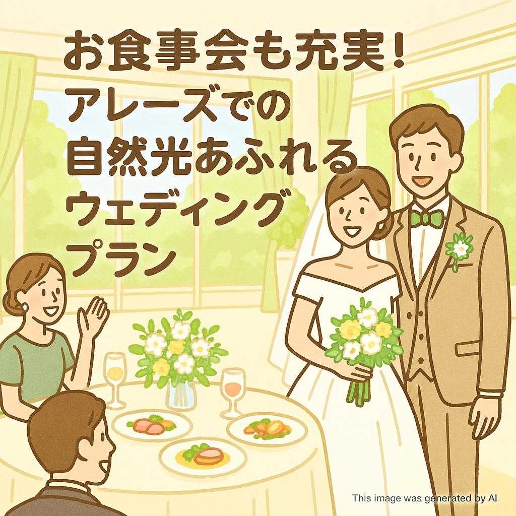 お食事会も充実!アレーズでの自然光あふれるウェディングプラン
