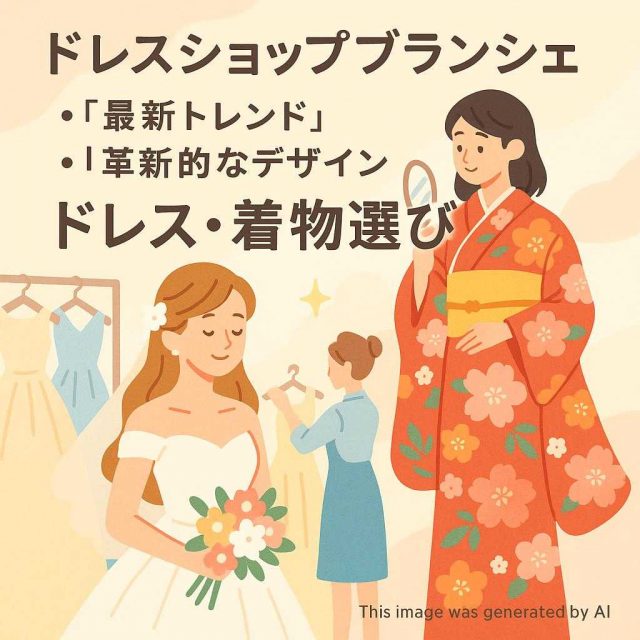 ドレスショップブランシェ 「最新トレンド」「革新的なデザイン」ドレス・着物選び