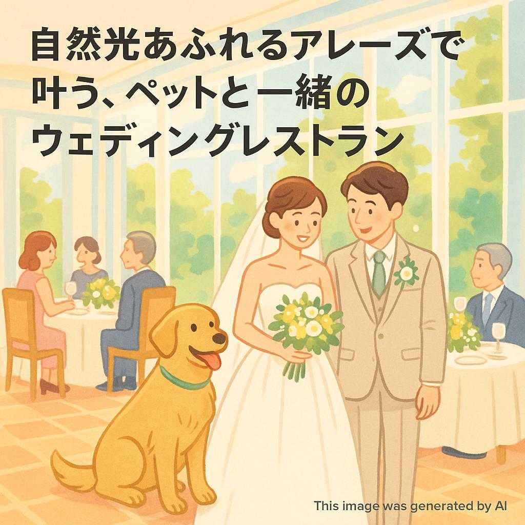 自然光あふれるアレーズで叶う、ペットと一緒のウェディングレストラン