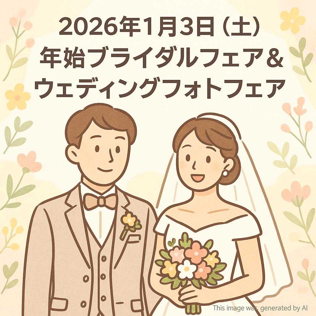２０２６年1月3日（土）年始ブライダルフェア＆ウェディングフォトフェア