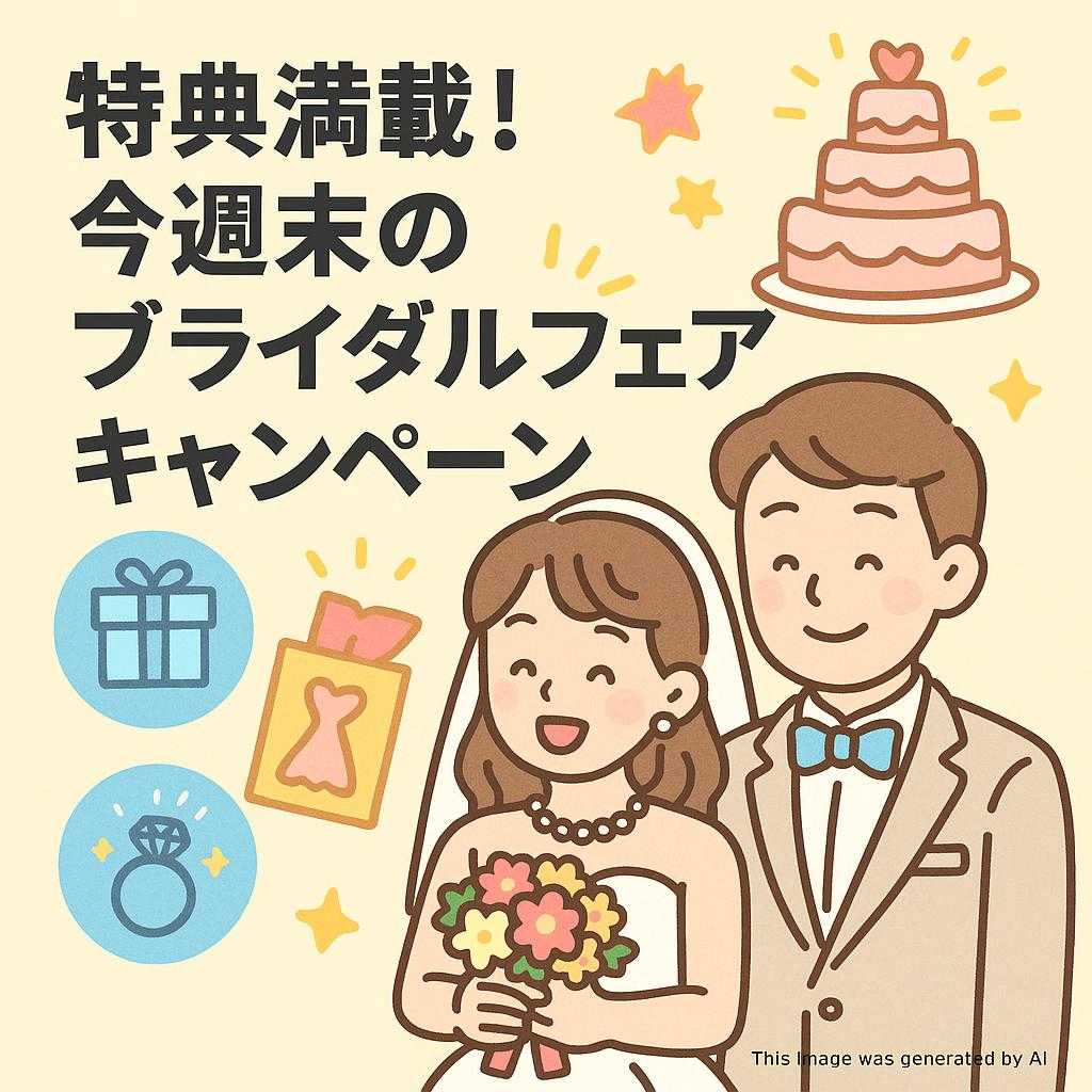 特典満載！今週末のブライダルフェアキャンペーン